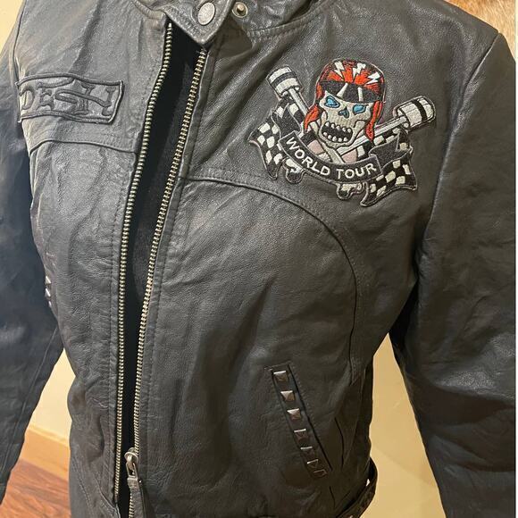 VINTAGE Ed Hardy Leather cropped leather jacket NWT - Picture 2 of 7